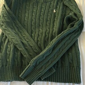 Ralph Lauren Green Cable Knit Sweater